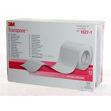 3M TRANSPORE náplasť, cievka [SelP] 2,5cm x 9,1m, transparentná polyuretánová 1x12 ks obrázok